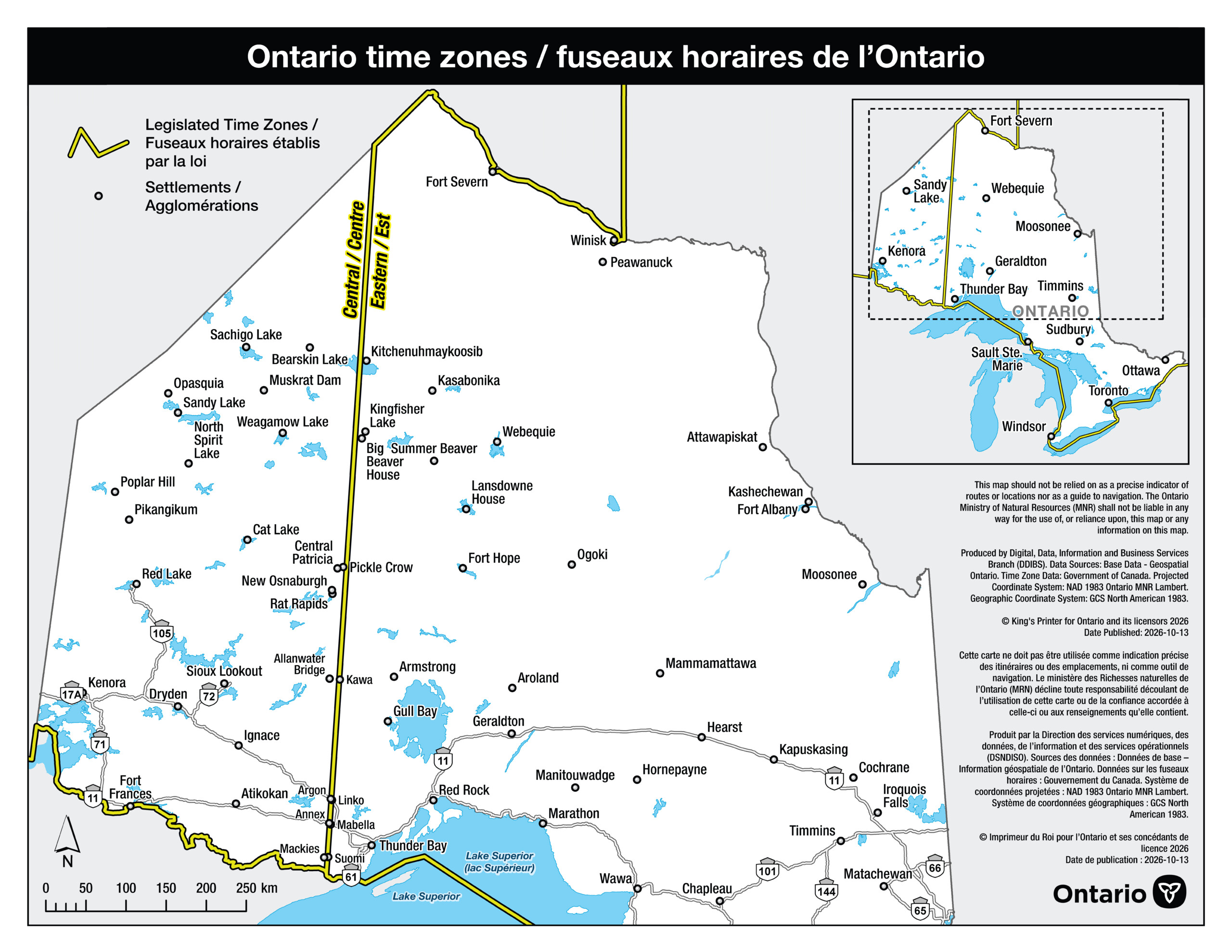 Fuseaux horaires de l’Ontario  &mdash; Photo : Ontario/web